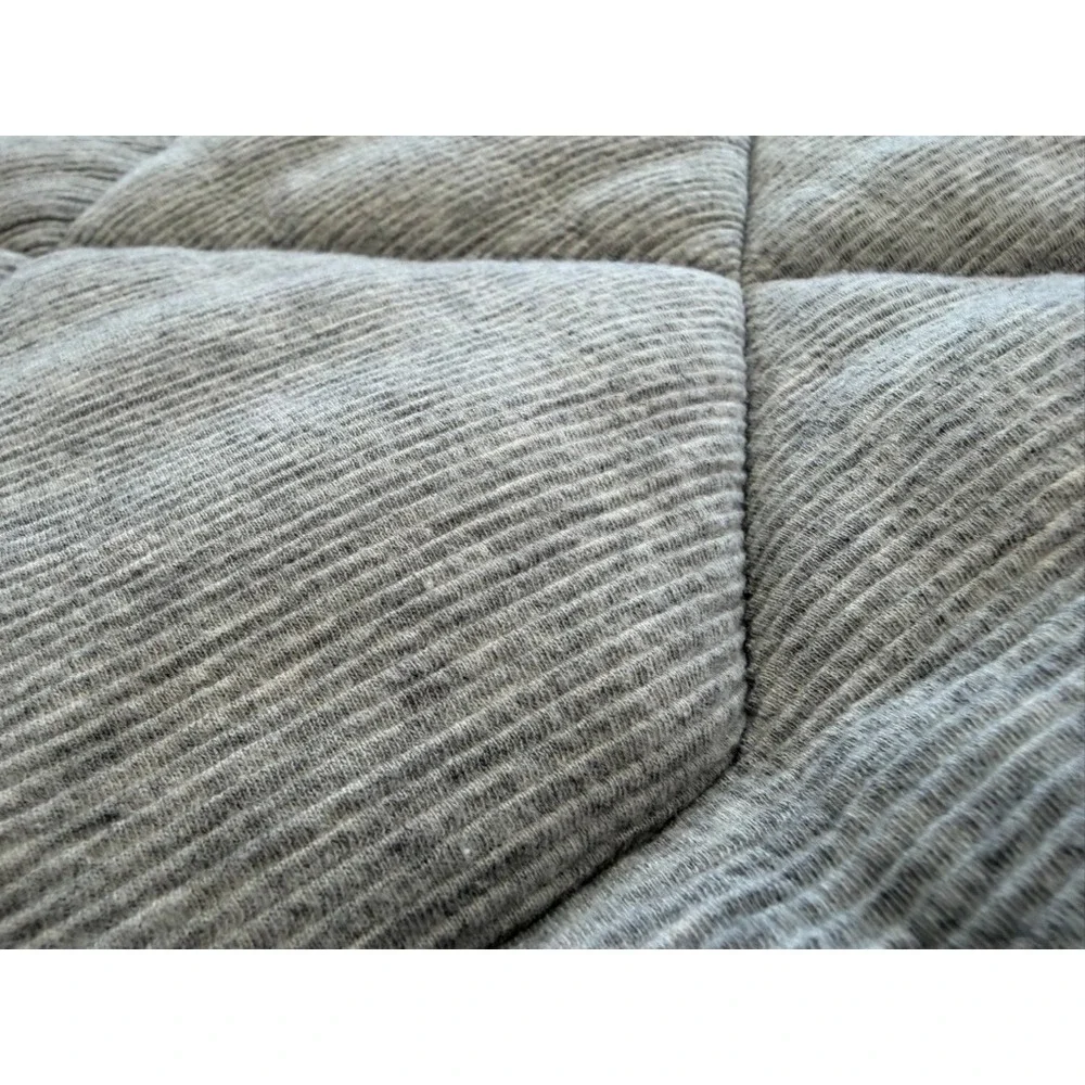 Gray Quilted Jersey Comforter‎ Diamond Stitch Minimalist King 102x86 Heavy Cozy